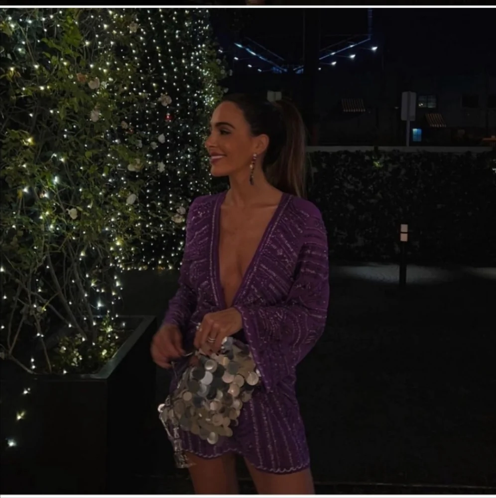 Zara Beaded Mini Tunic Dress Limited Edition Purple NWT Size M-L Bloggers Fav - Picture 10 of 16